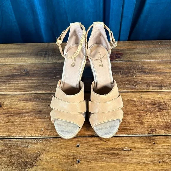 Sperry Skye Leather Espadrille Wedge Sandal Size 10M - Picture 3 of 11